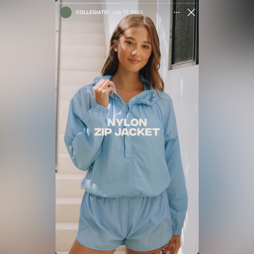 Daily Drills - Nylon Zip Jacket XS/S - Light Blue